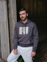 Laden Sie das Bild in den Galerie-Viewer, Hoodie „Masken" in anthrazit aus der Kollektion Werner Berg