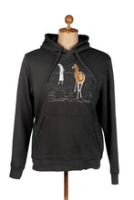 Laden Sie das Bild in den Galerie-Viewer, Hoodie „Lama und Mädchen" in schwarz aus der Kollektion Werner Berg