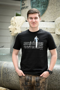 Unisex T-Shirt „Beim Kegeln" in schwarz aus der Kollektion Werner Berg