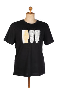 Unisex T-Shirt „Masken" in schwarz aus der Kollektion Werner Berg