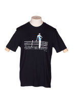 Laden Sie das Bild in den Galerie-Viewer, Unisex T-Shirt „Beim Kegeln&quot; in schwarz aus der Kollektion Werner Berg
