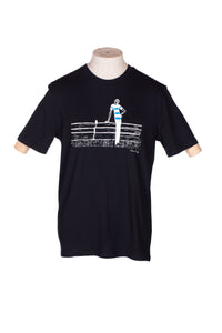 Unisex T-Shirt „Beim Kegeln" in schwarz aus der Kollektion Werner Berg