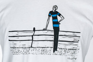 Unisex T-Shirt „Kegeln" in weiß aus der Kollektion Werner Berg