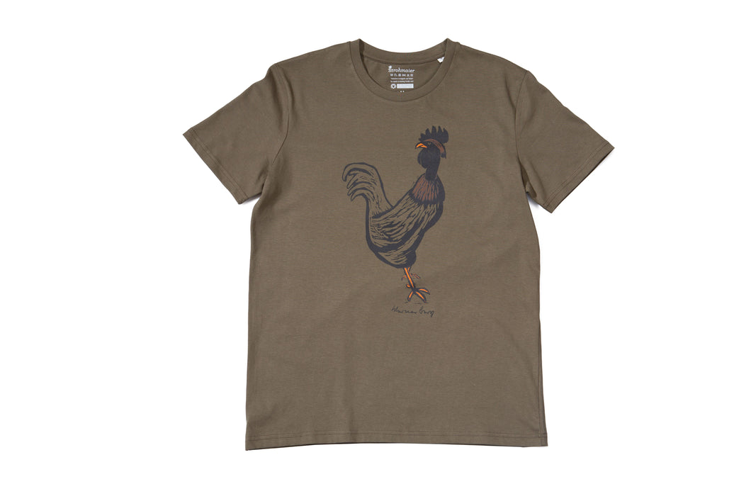 Unisex T-Shirt „Kikeriki“ (oliv)