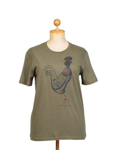 Unisex T-Shirt „Kikeriki“ (oliv)